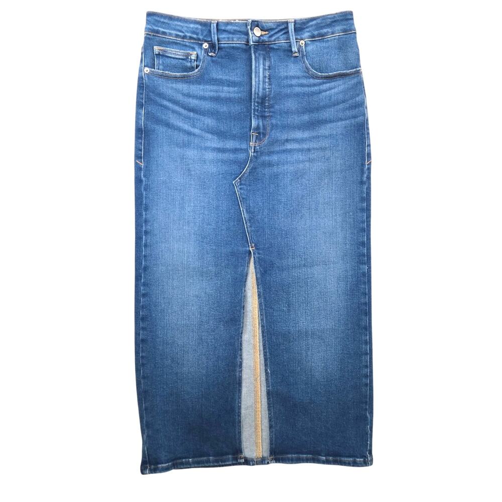 Good American Slit Front Midi Skirt BLUE691 10 / 30